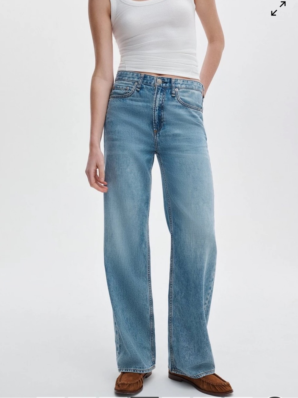 NEW rag & bone Logan Featherweight Wide Leg Jeans. Ultra Lightweight Edition 28 - Picture 2 of 11